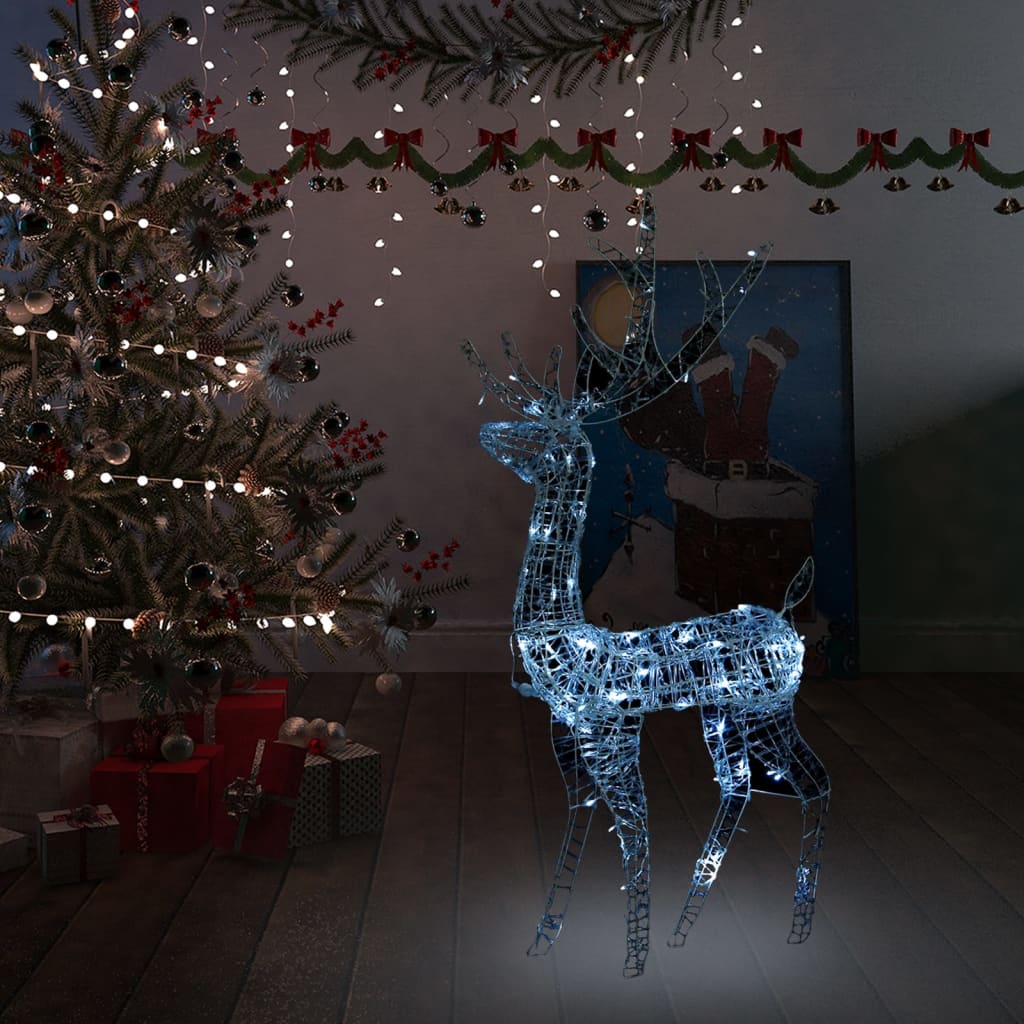 vidaXL Acrylic Reindeer Christmas Decoration 140 LEDs 47.2" Cold White