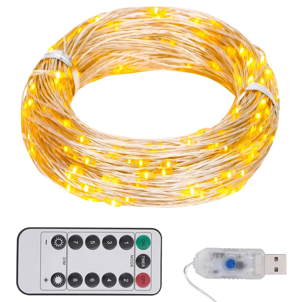 vidaXL LED String with 150 LEDs Warm White 1197"