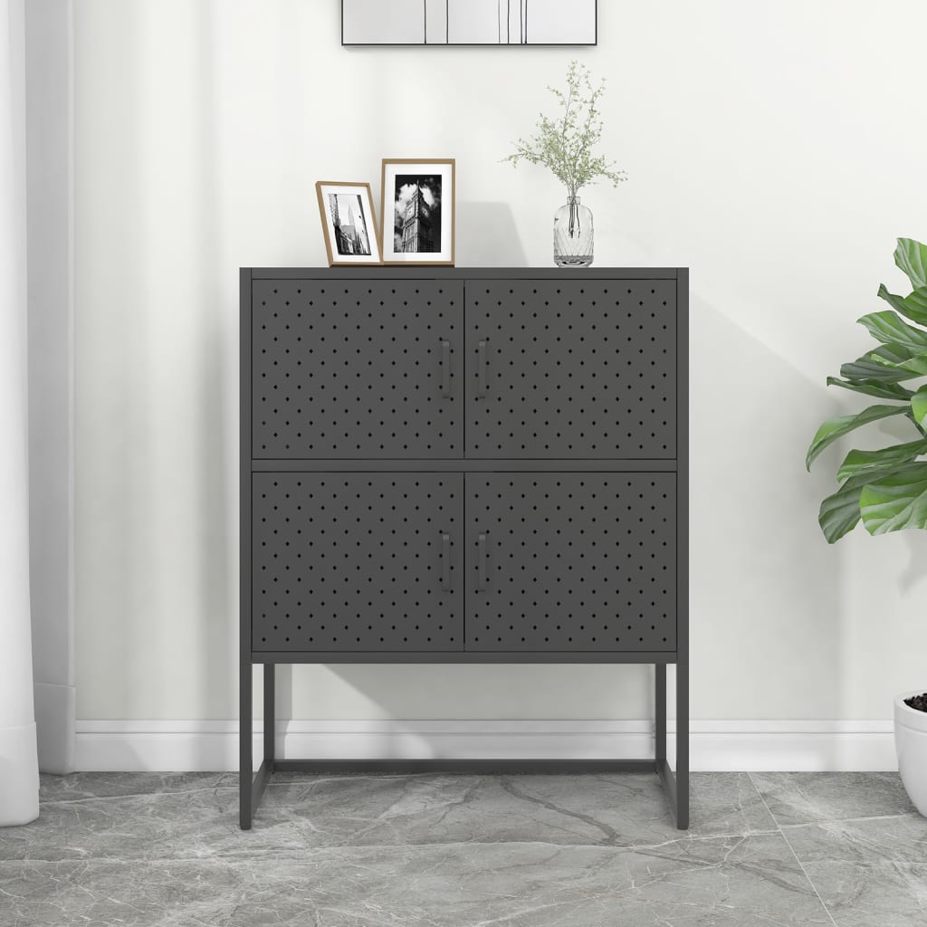 vidaXL Highboard Anthracite 31.5"x13.8"x39.4" Steel