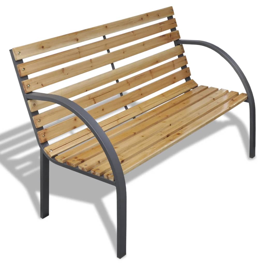 vidaXL Patio Bench 47.2 Wood and Iron