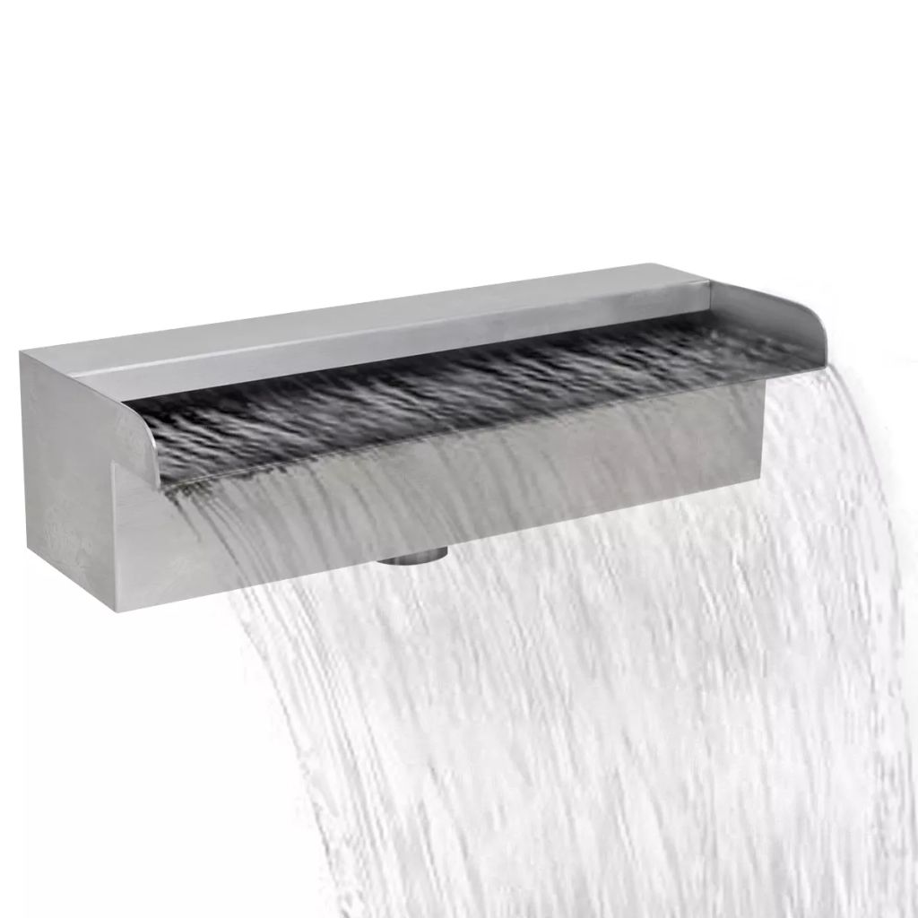 Rectangular Waterfall Pool Fountain Stainless Steel 11.8"