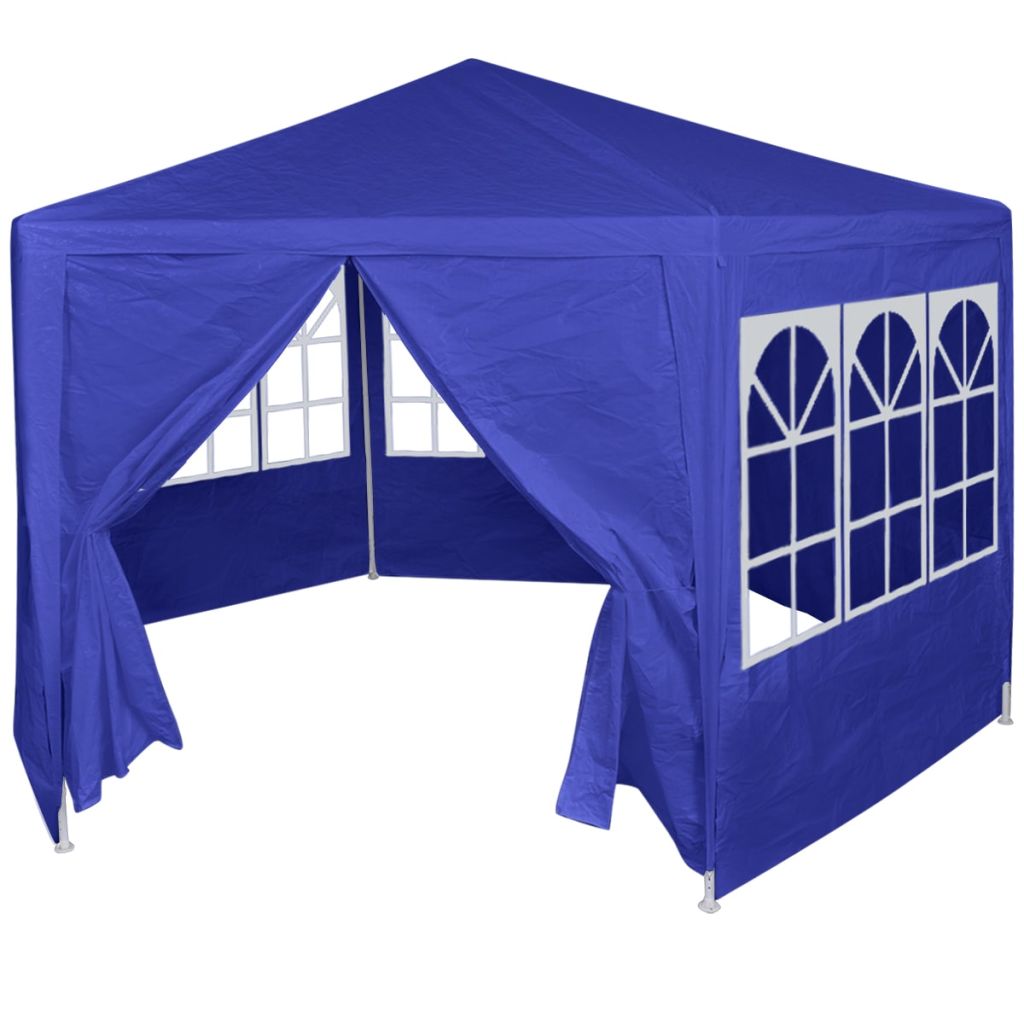 vidaXL Marquee with 6 Side Walls Blue 6.6'x6.6'