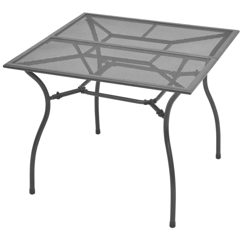 vidaXL Patio Table 35.4"x35.4"x28.3" Steel Mesh