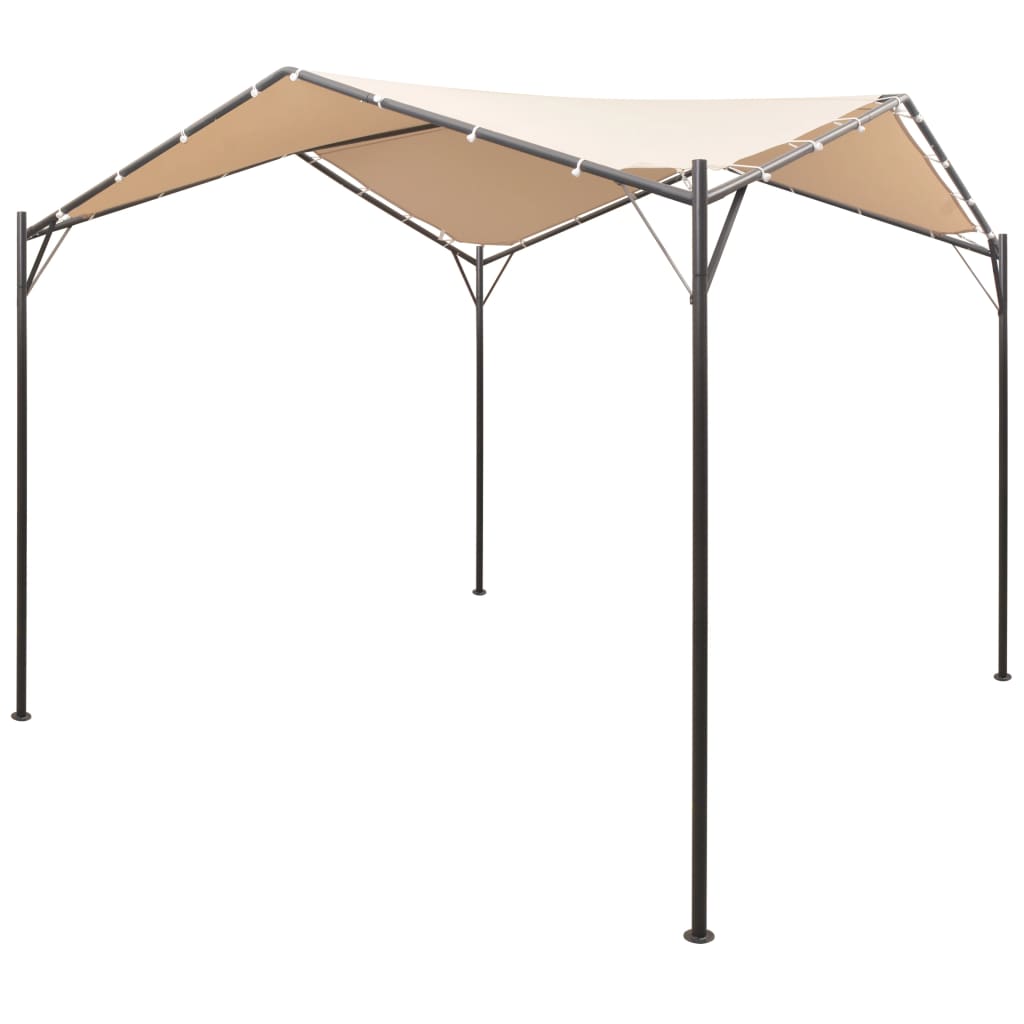 vidaXL Gazebo Pavilion Tent Canopy 118.1"x118.1" Steel Beige