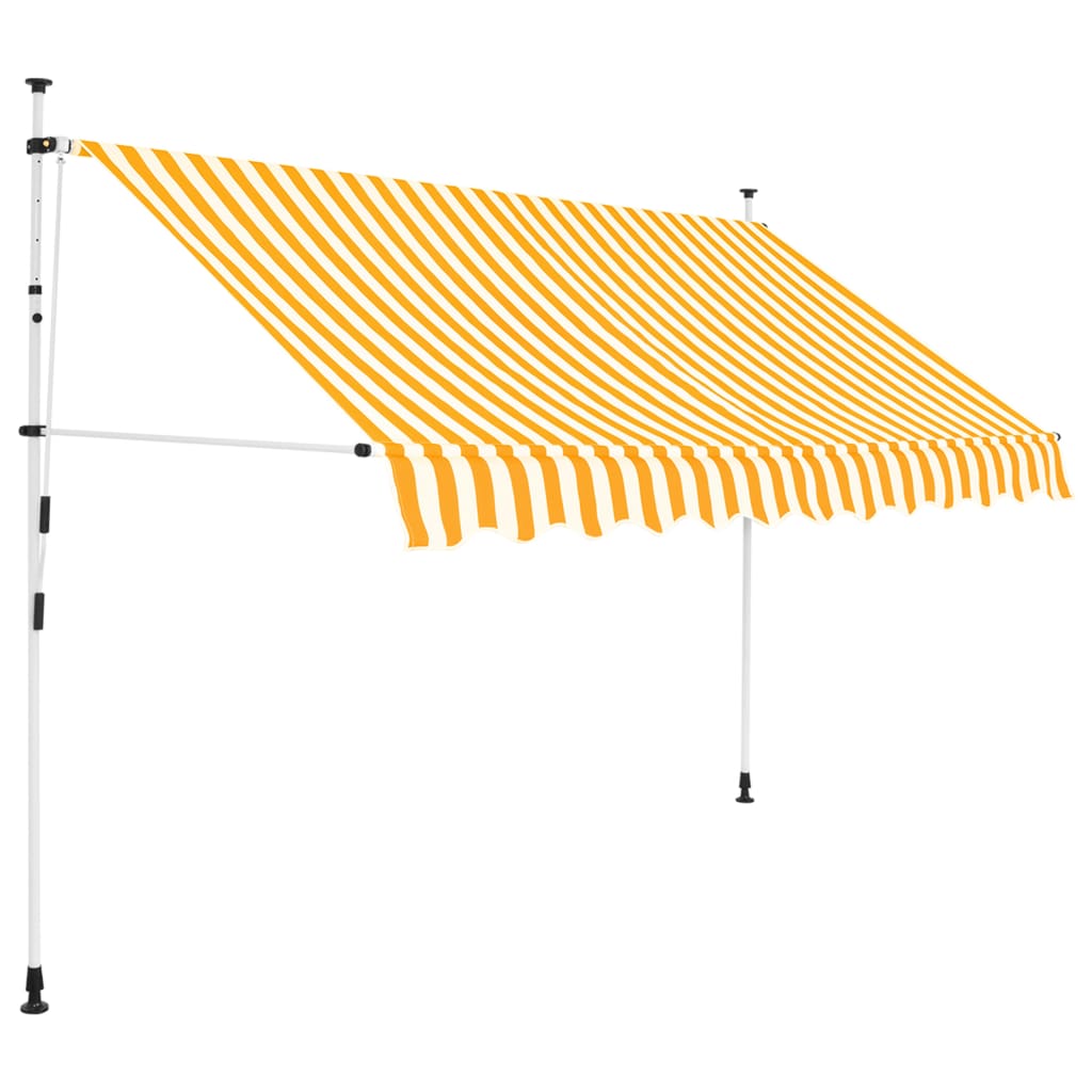 vidaXL Manual Retractable Awning 118.1" Orange and White Stripes