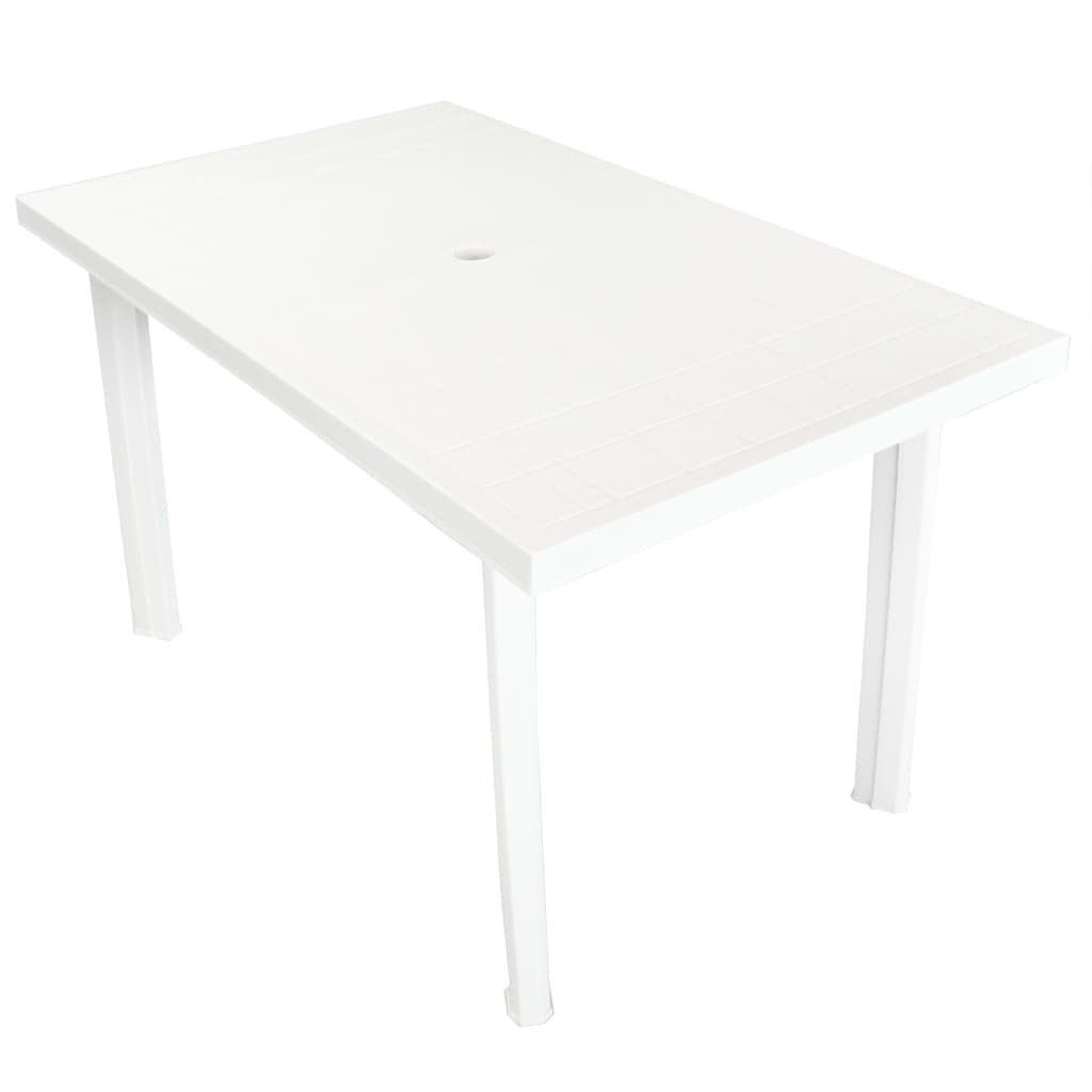 vidaXL Patio Table White 49.6"x29.9"x28.3" Plastic