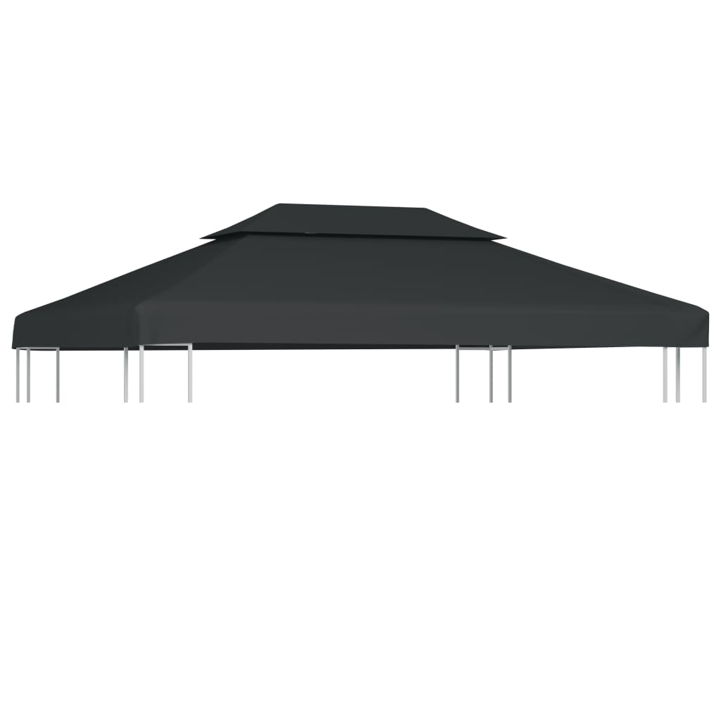 vidaXL 2-Tier Gazebo Top Cover 0.68lb/m2 157.5"x118.1" Anthracite