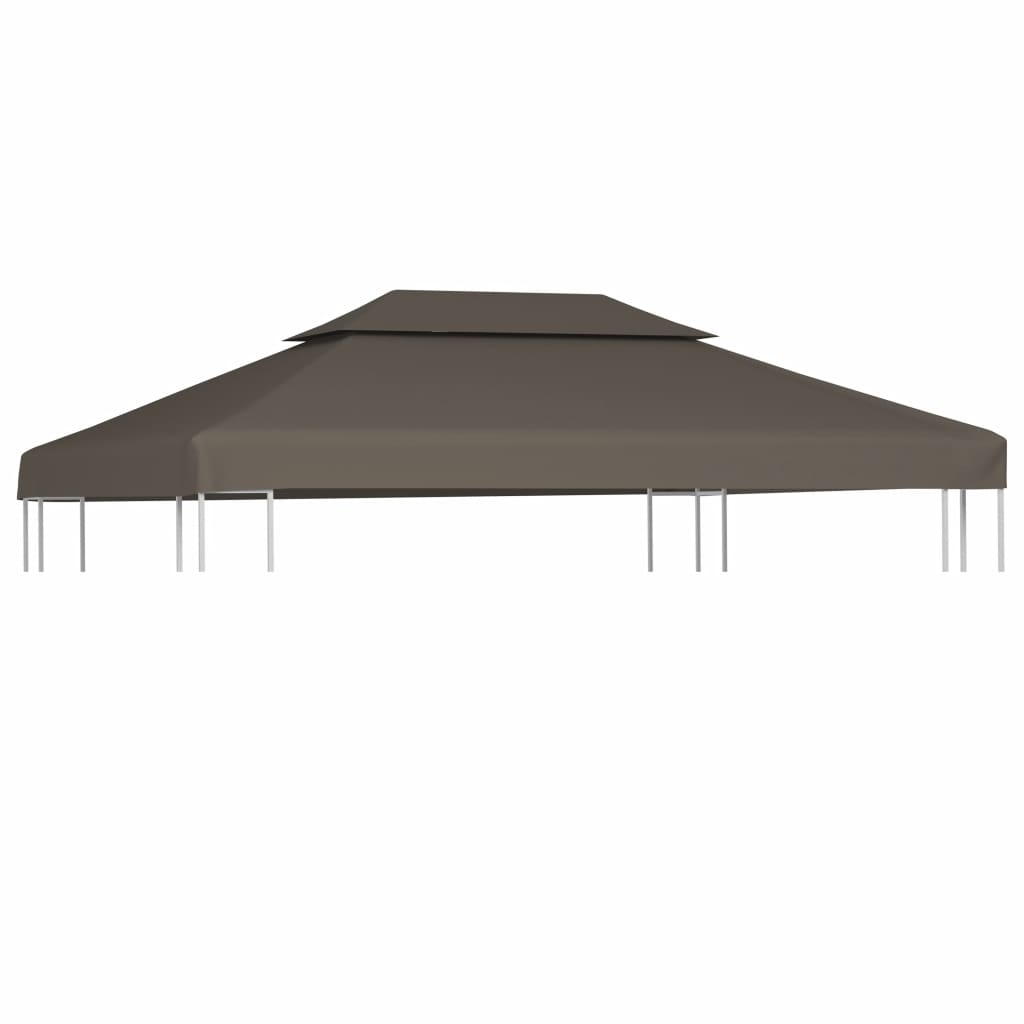 vidaXL 2-Tier Gazebo Top Cover 0.68lb/m2 157.5"x118.1" Taupe