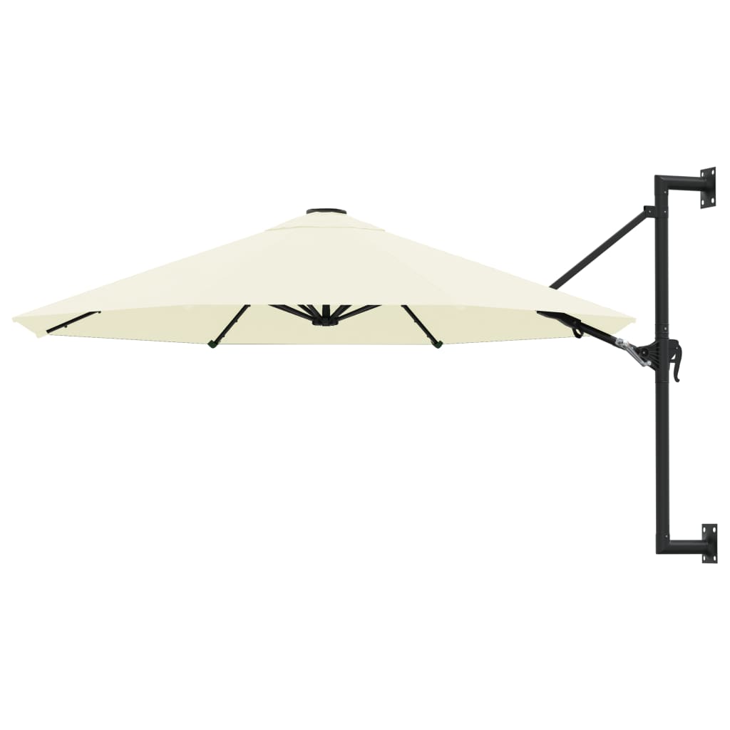 vidaXL Wall-Mounted Parasol with Metal Pole 118.1" Sand