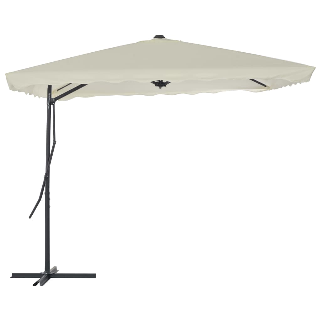 vidaXL Outdoor Parasol with Steel Pole 98.4"x98.4" Sand