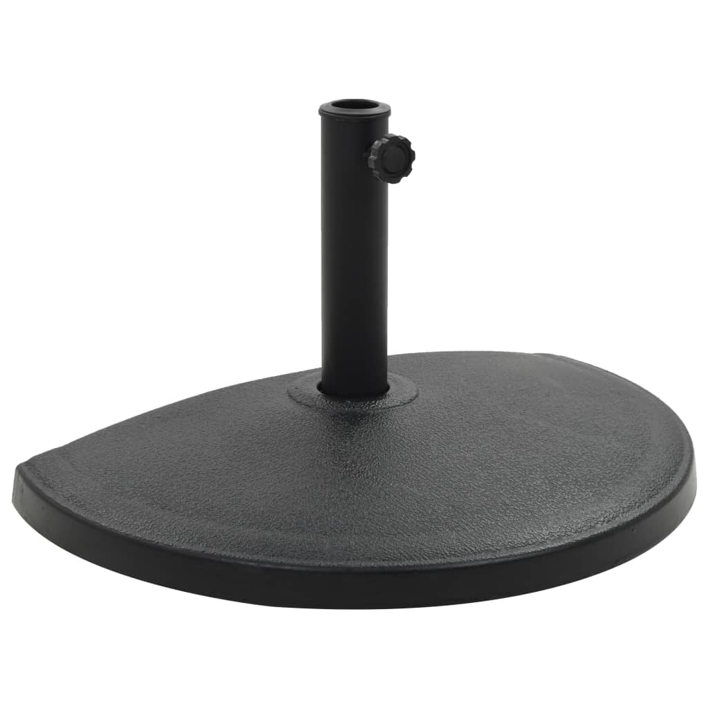 vidaXL Parasol Base Half Round Polyresin 33.1 lbs Black