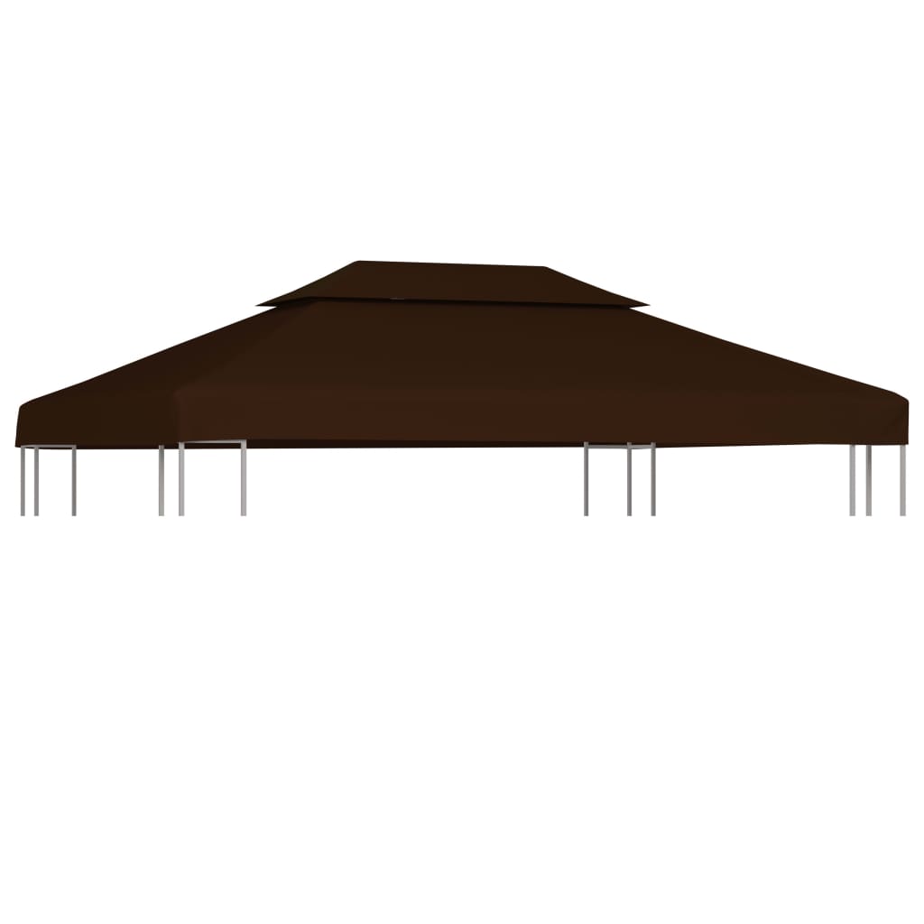 vidaXL 2-Tier Gazebo Top Cover 9.1 oz/yd2 13.1'x9.8' Brown