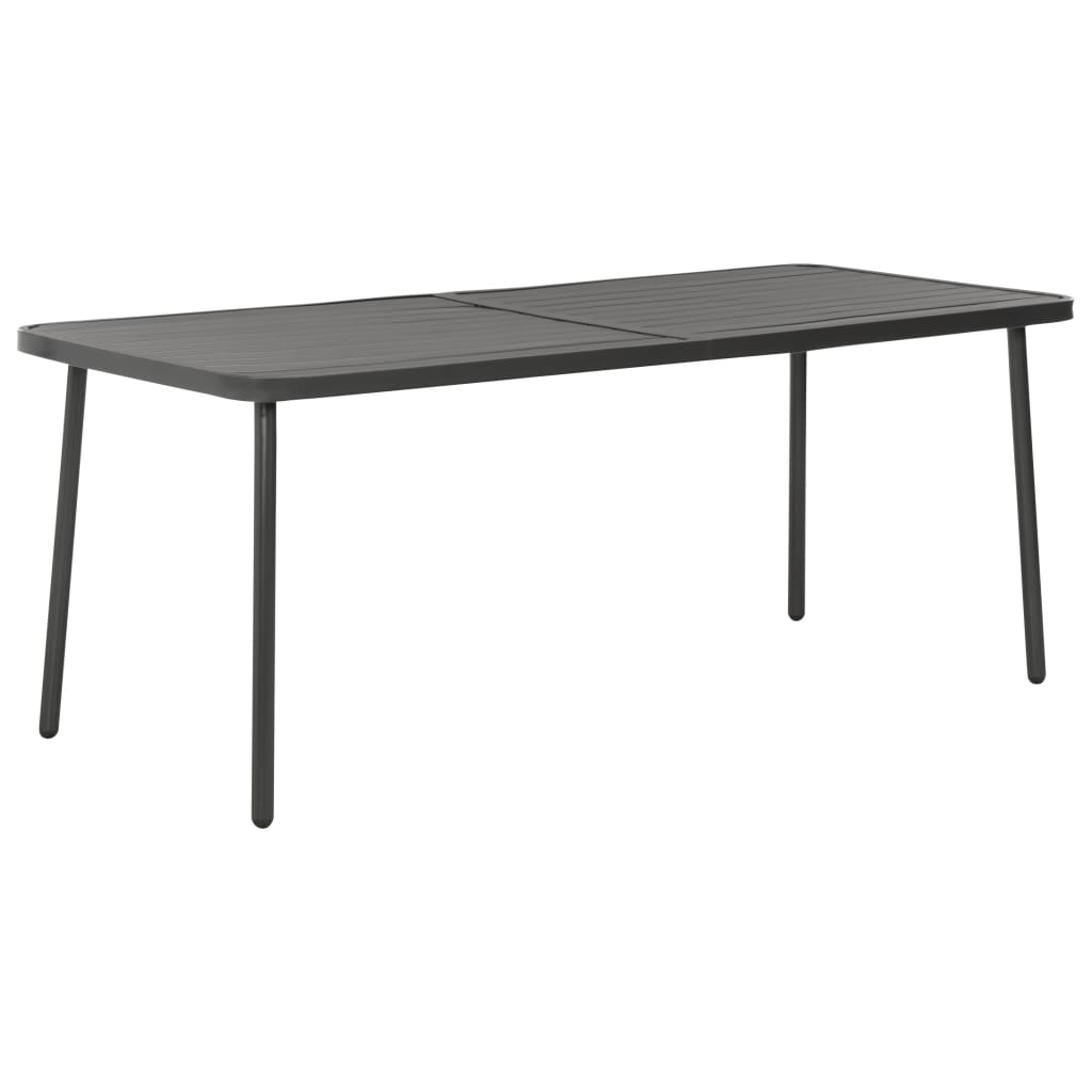 vidaXL Patio Table Dark Gray 70.9"x32.7"x28.3" Steel