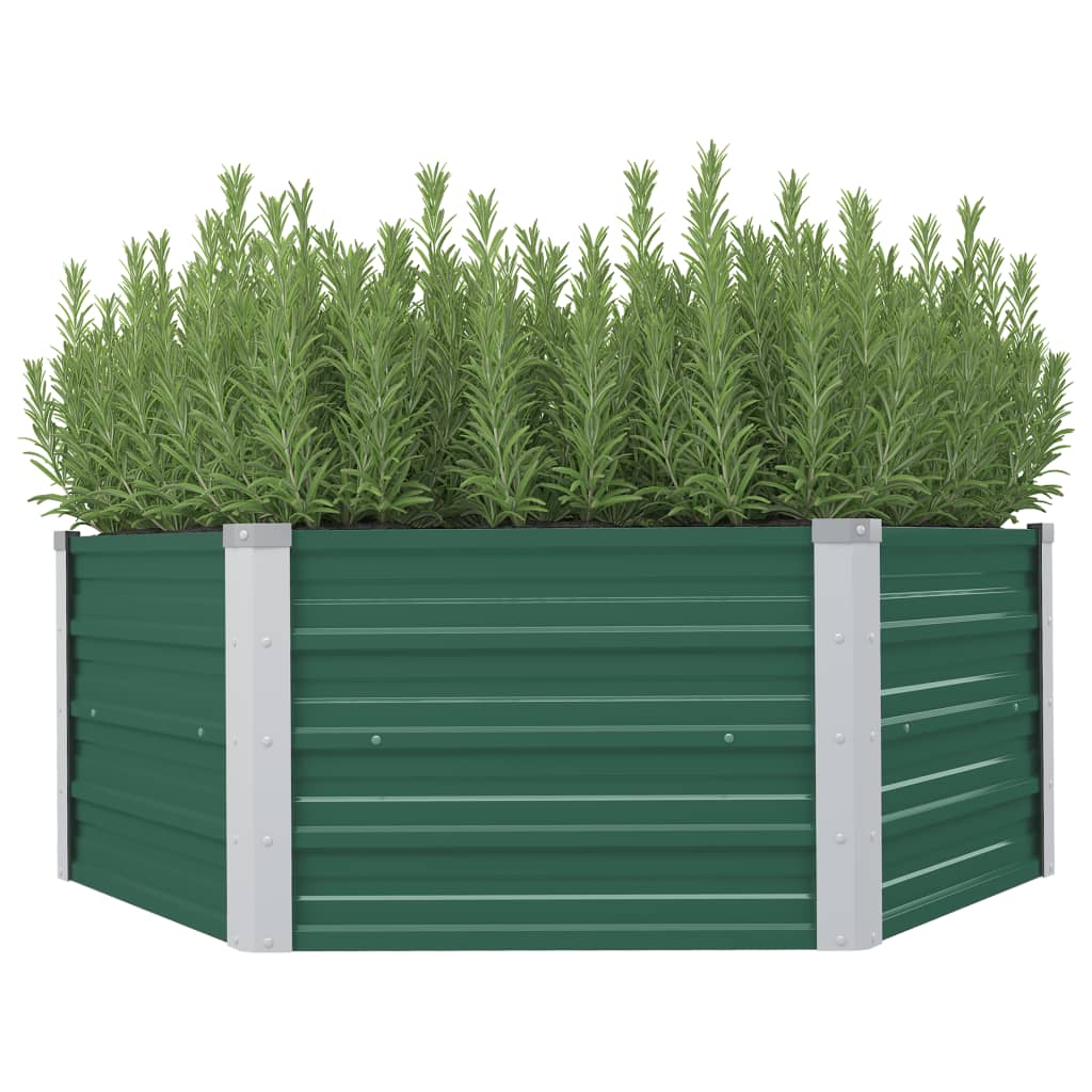 vidaXL Raised Garden Bed 50.8"x50.8"x18.1" Galvanized Steel Green