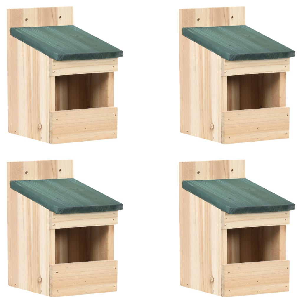 vidaXL Bird Houses 4 pcs 4.7"x6.3"x7.9" Firwood