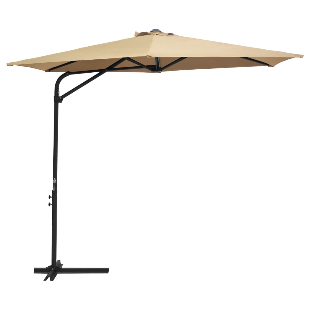 vidaXL Outdoor Parasol with Steel Pole 118.1" Taupe