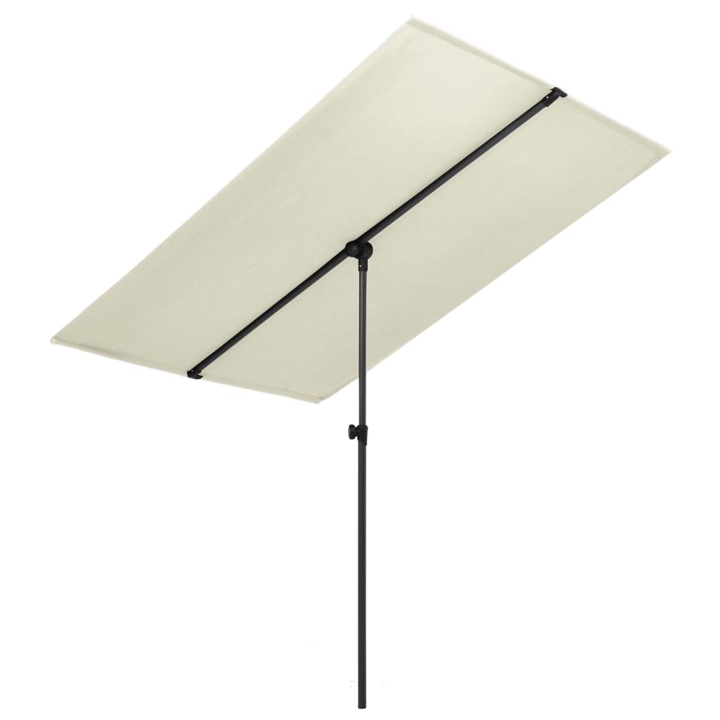 vidaXL Outdoor Parasol with Aluminum Pole 78.7"x59.1" Sand White