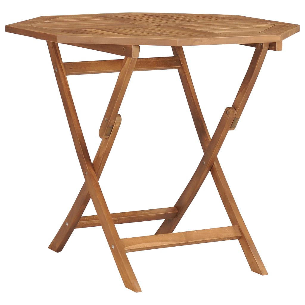 vidaXL Folding Patio Table 33.5"x33.5"x29.9" Solid Teak Wood