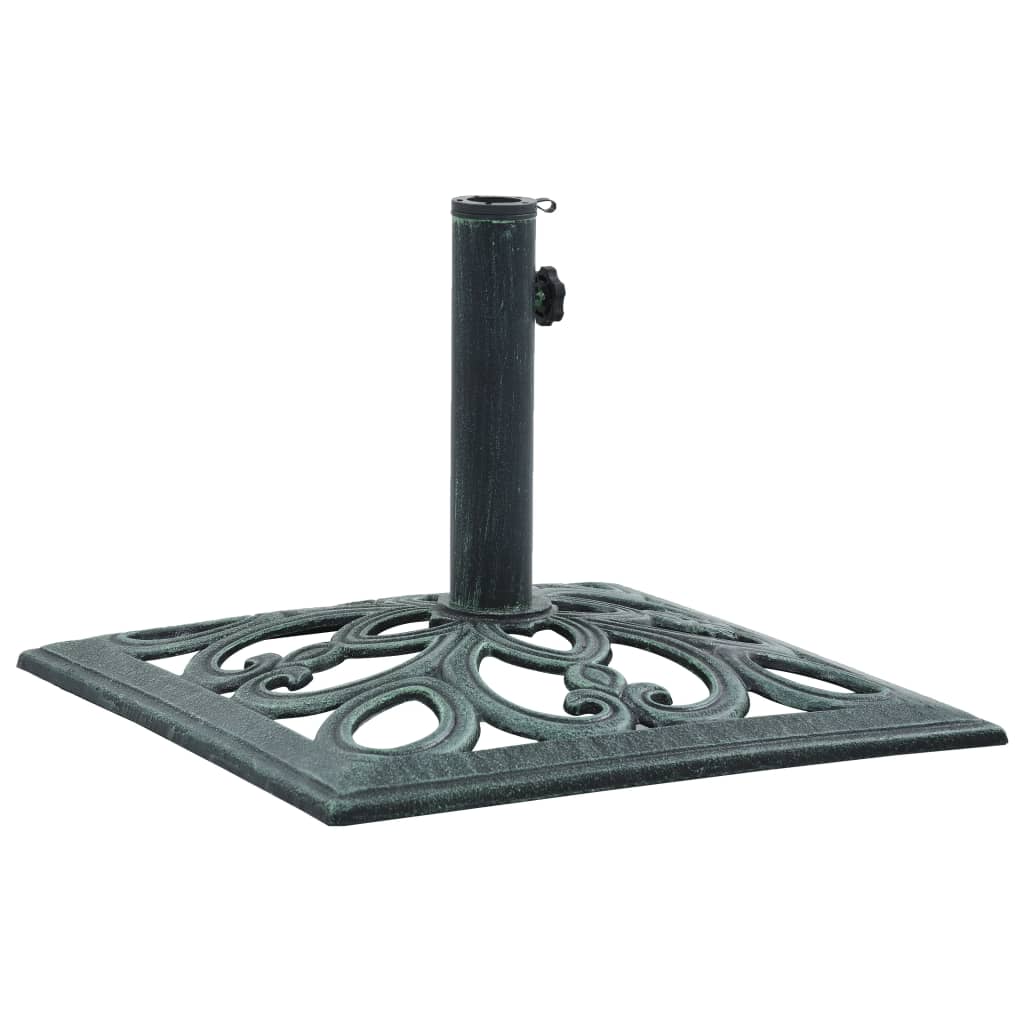 vidaXL Umbrella Base Green 26.5 lbs 19.3" Cast Iron