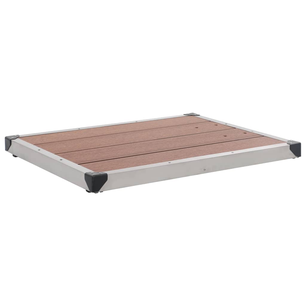 vidaXL Outdoor Shower Tray WPC Stainless Steel 31.5"x24.4" Brown