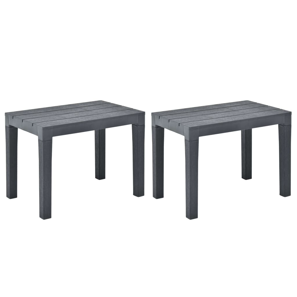 vidaXL Patio Benches 2 pcs Anthracite Plastic