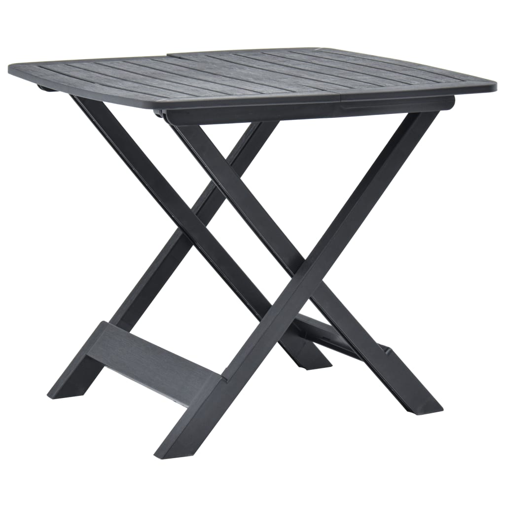 vidaXL Folding Patio Table Anthracite 79"x72"x70" Plastic