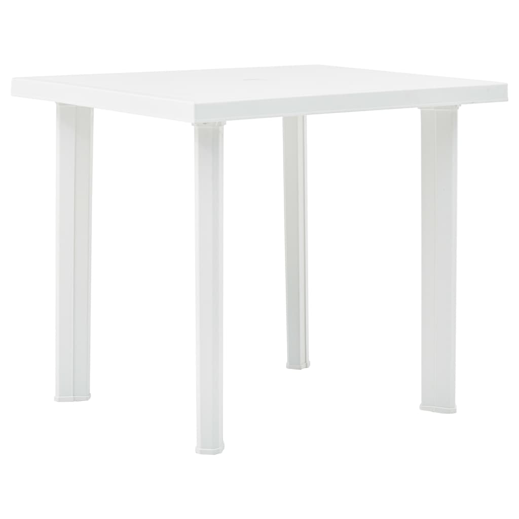48802 vidaXL Patio Table White 32"x30"x28.3" Plastic