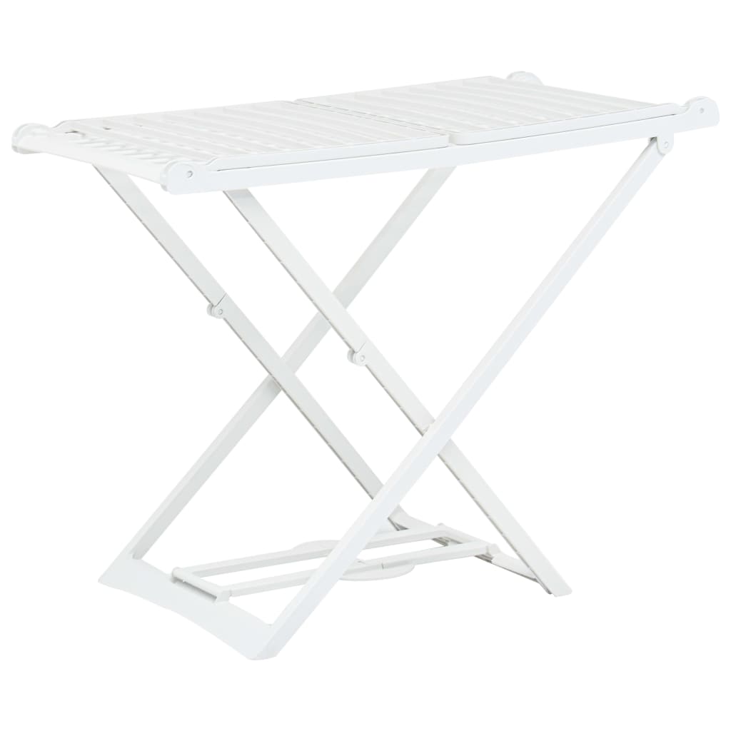 vidaXL Folding Clothes Dry Rack White Plastic