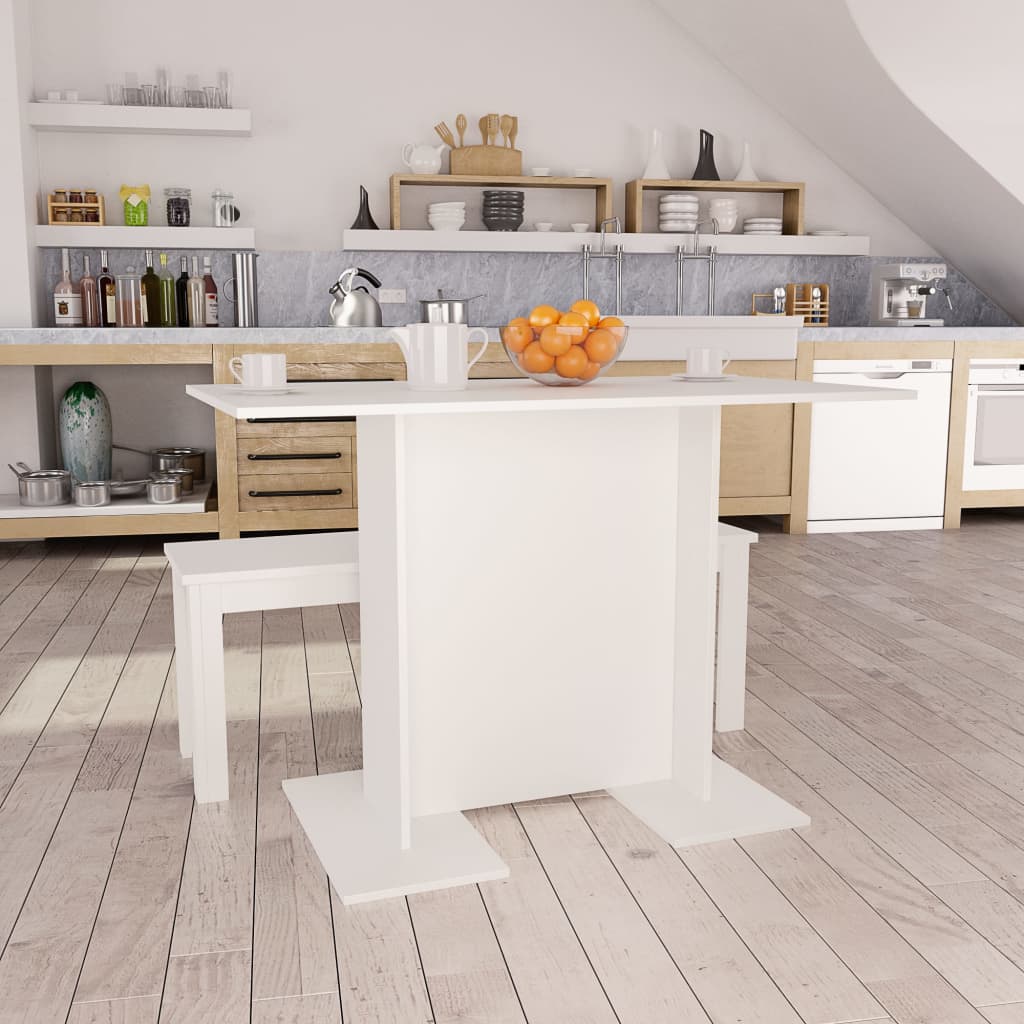 vidaXL Dining Table White 43.3"x23.6"x29.5" Chipboard