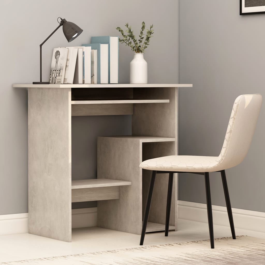 vidaXL Desk Concrete Gray 31.5"x17.7"x29.1" Chipboard