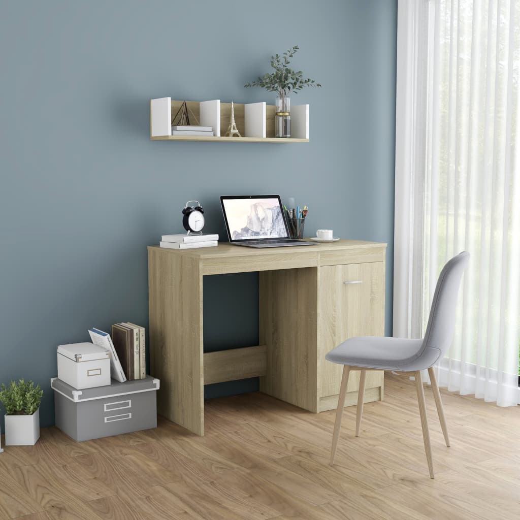  vidaXL Desk Gray 39.4"x19.7"x29.9" Chipboard