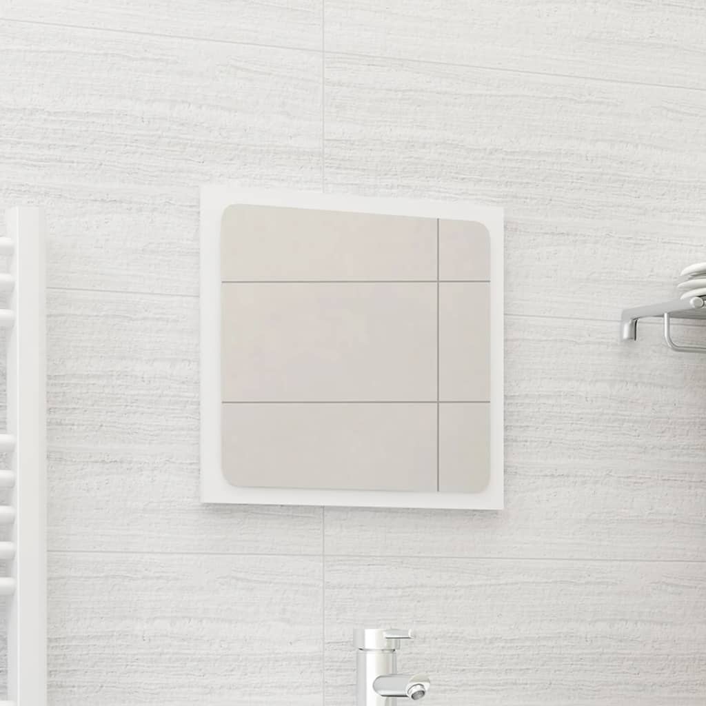 vidaXL Bathroom Mirror White 15.7"x0.6"x14.6" Chipboard