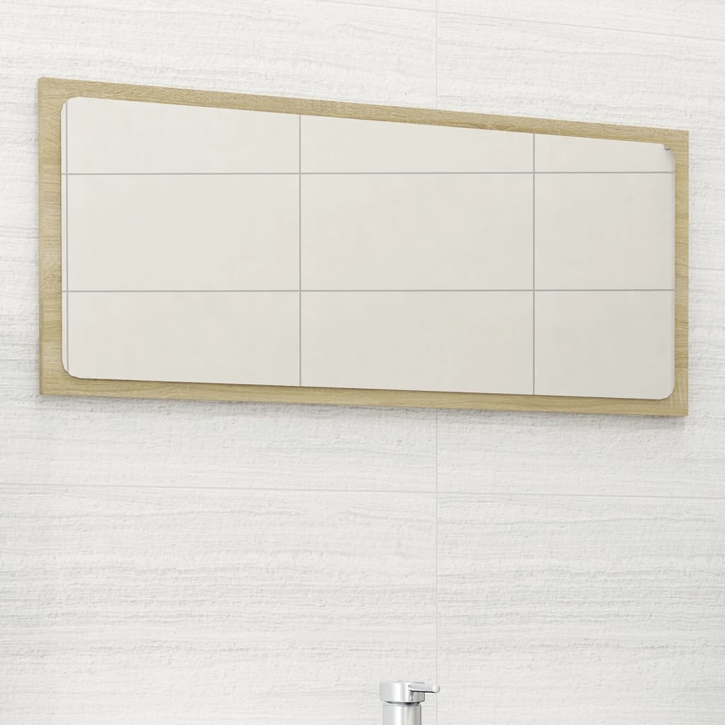 vidaXL Bathroom Mirror Sonoma Oak 31.5"x0.6"x14.6" Chipboard