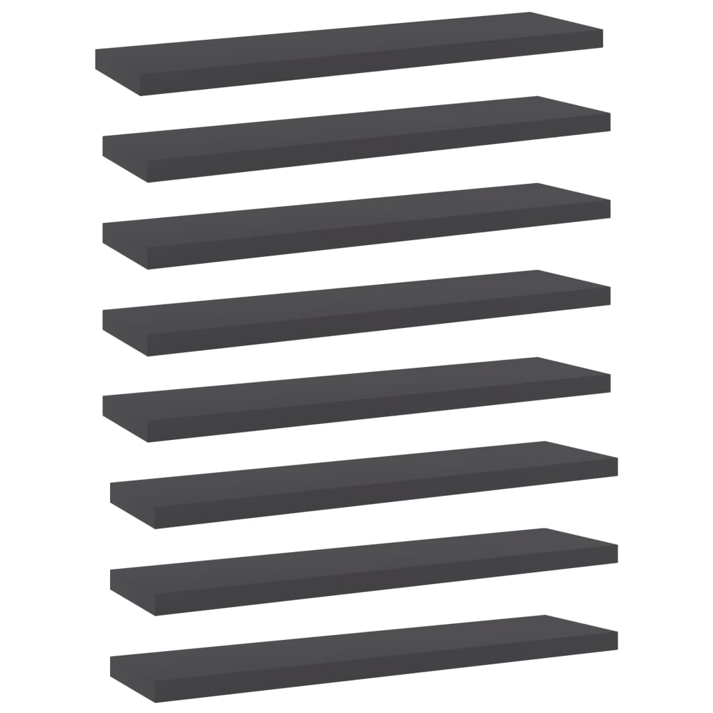 vidaXL Bookshelf Boards 8 pcs Gray 15.7"x3.9"x0.6" Chipboard