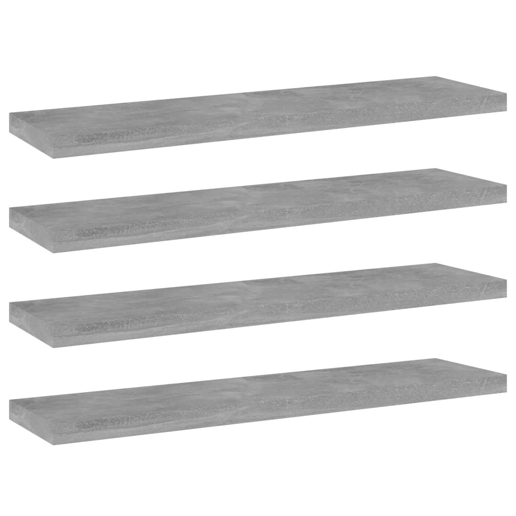 vidaXL Bookshelf Boards 4 pcs Concrete Gray 15.7"x3.9"x0.6" Chipboard