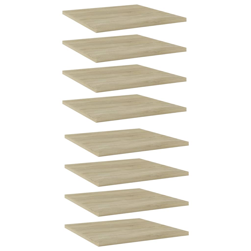 vidaXL Bookshelf Boards 8 pcs Sonoma Oak 15.7"x15.7"x0.6" Chipboard