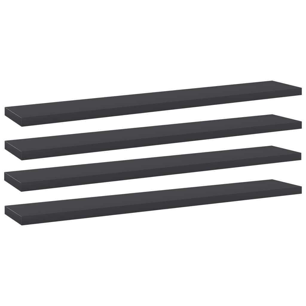 vidaXL Bookshelf Boards 4 pcs Gray 23.6"x3.9"x0.6" Chipboard