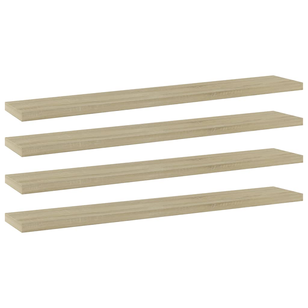 vidaXL Bookshelf Boards 4 pcs Sonoma Oak 23.6"x3.9"x0.6" Chipboard