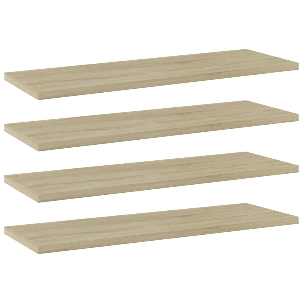 vidaXL Bookshelf Boards 4 pcs Sonoma Oak 23.6"x7.9"x0.6" Chipboard