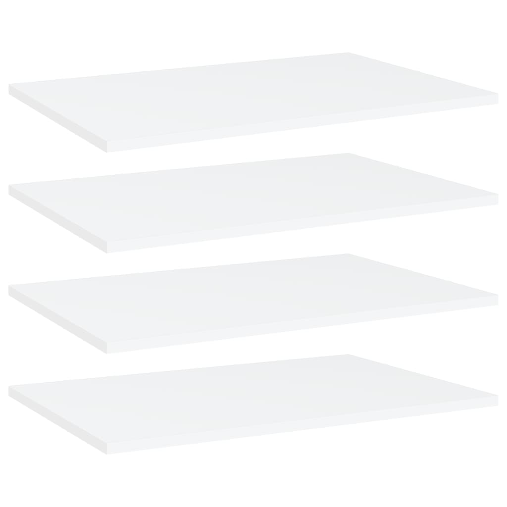 vidaXL Bookshelf Boards 4 pcs White 23.6"x15.7"x0.6" Chipboard