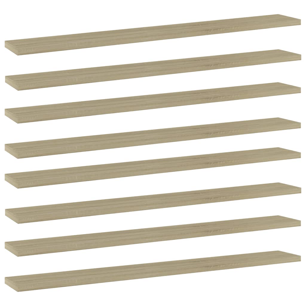 vidaXL Bookshelf Boards 8 pcs Sonoma Oak 31.5"x3.9"x0.6" Chipboard