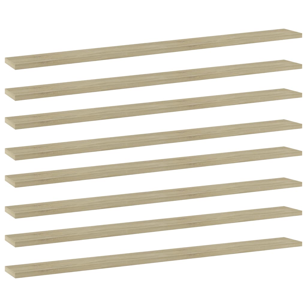 vidaXL Bookshelf Boards 8 pcs Sonoma Oak 39.4"x3.9"x0.6" Chipboard