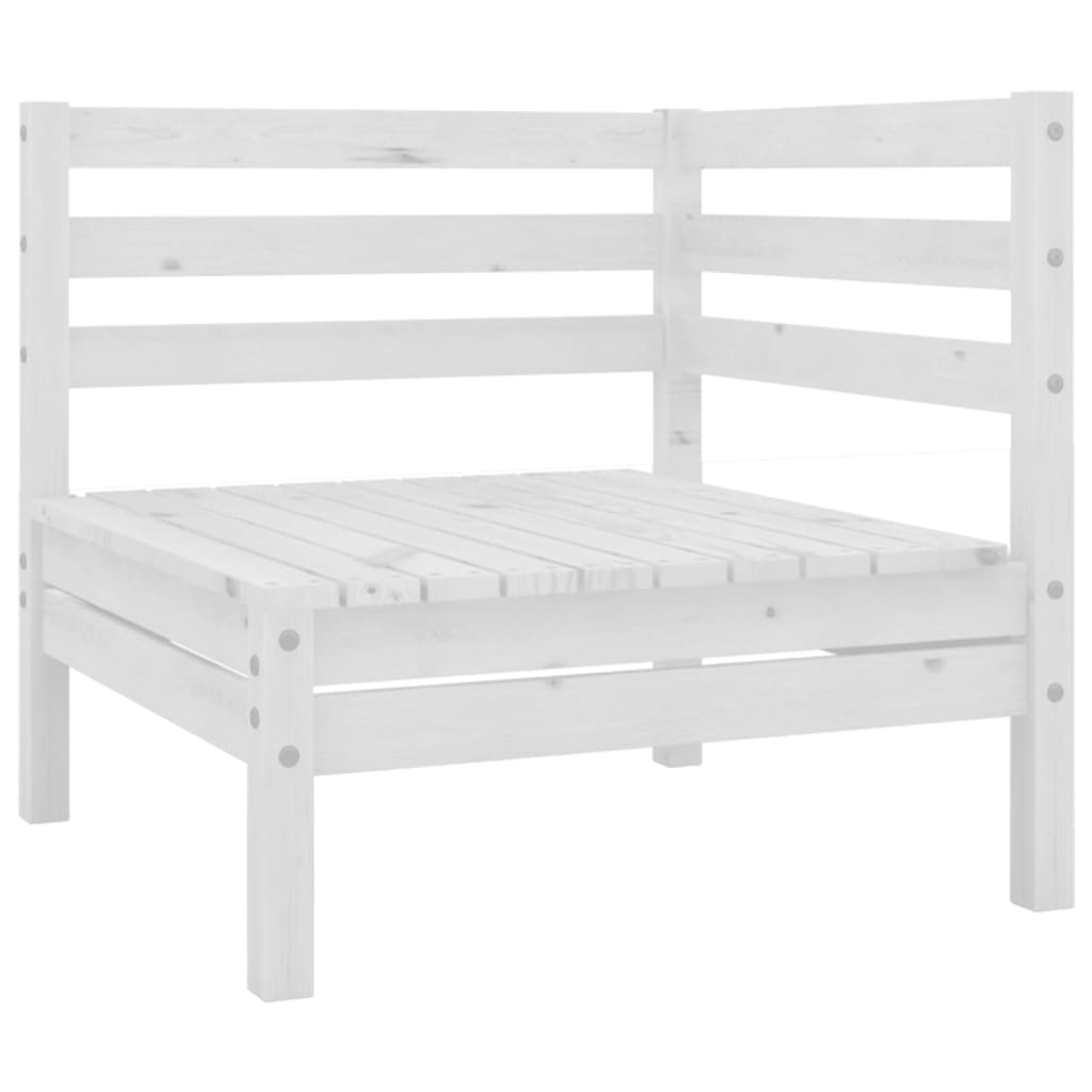 vidaXL Patio Corner Sofa White Solid Pinewood