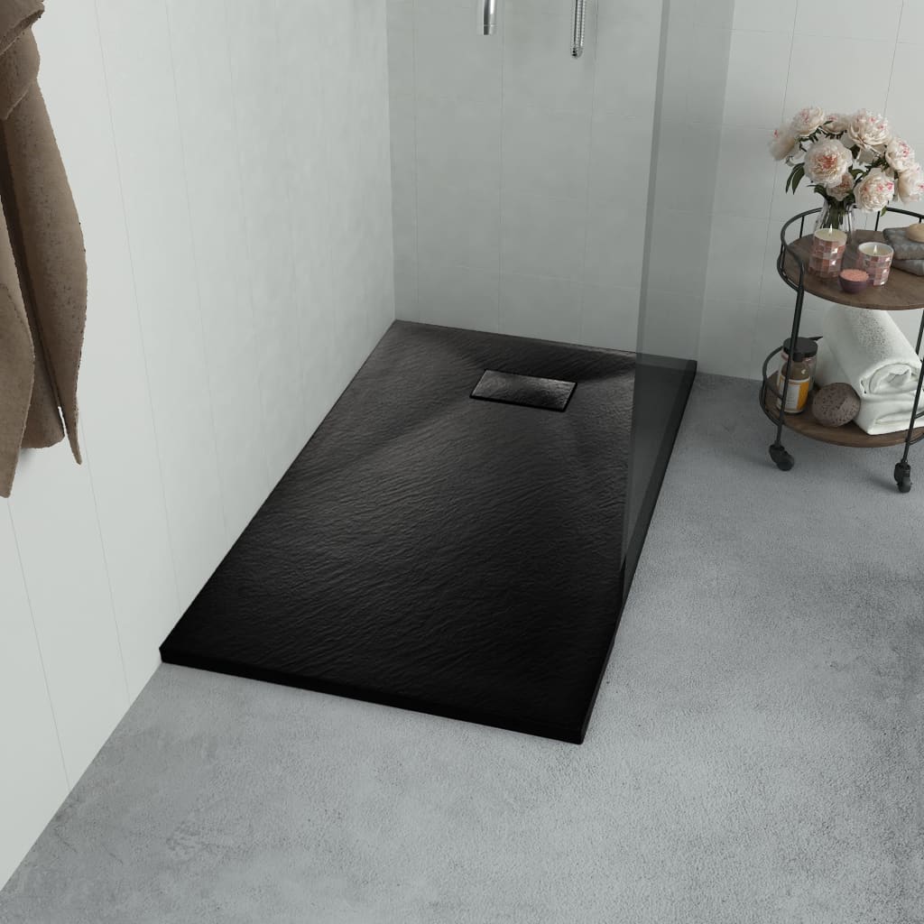 vidaXL Shower Base Tray SMC Black 35.4"x31.5"