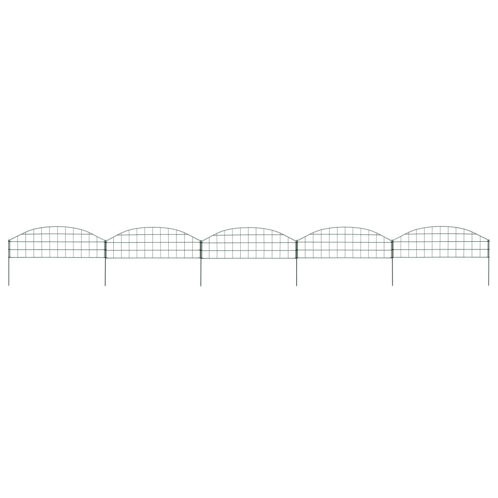 vidaXL Arched Garden Fence Set 30.4"x10.2" Green