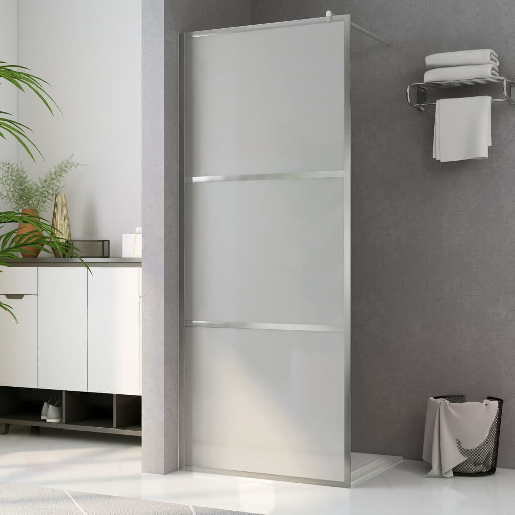 vidaXL Walk-in Shower Wall with Whole Frosted ESG Glass 35.4"x76.8"