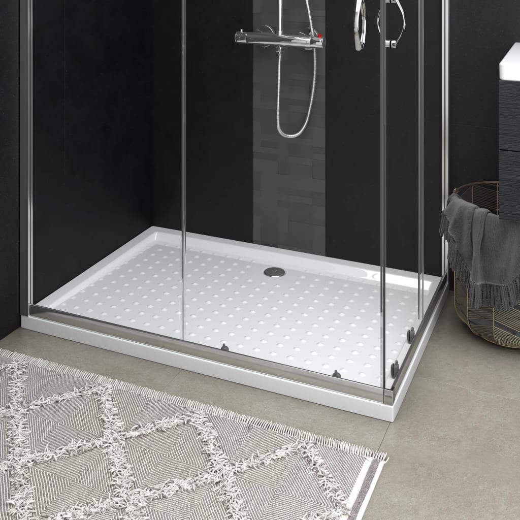 vidaXL Shower Base Tray with Dots White 31.5"x47.2"x1.6" ABS