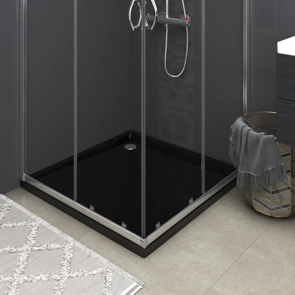 vidaXL Square ABS Shower Base Tray Black 35.4"x35.4"