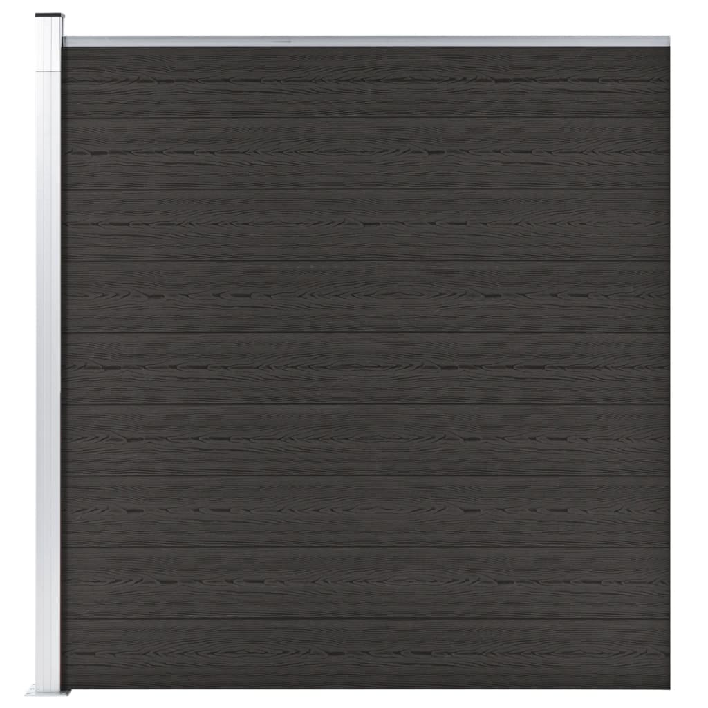 vidaXL Fence Panel WPC 68.9"x73.2" Black