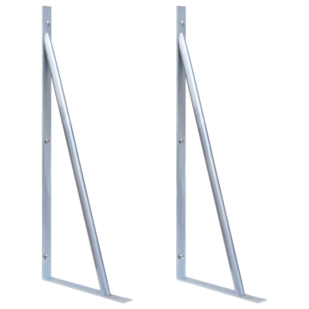 vidaXL Support Brackets for Fence Post 2 pcs Galvanized Steel